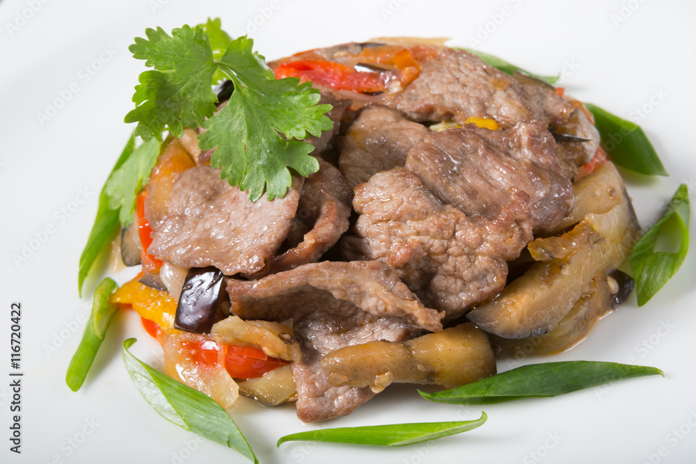 Mixed meat and mushroom salad