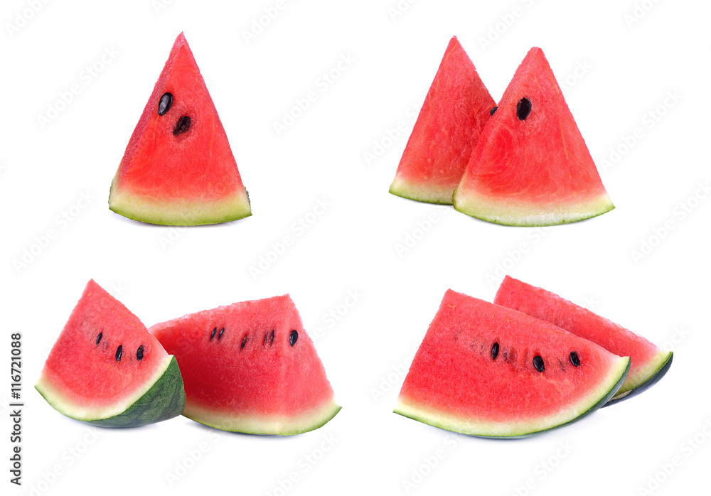 Sliced ripe watermelon isolated on white background Sliced ripe watermelon isolated on white background