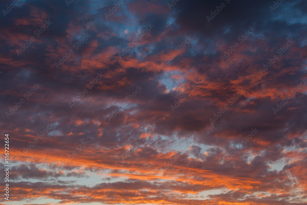 beautiful colorful sunset sky and clouds