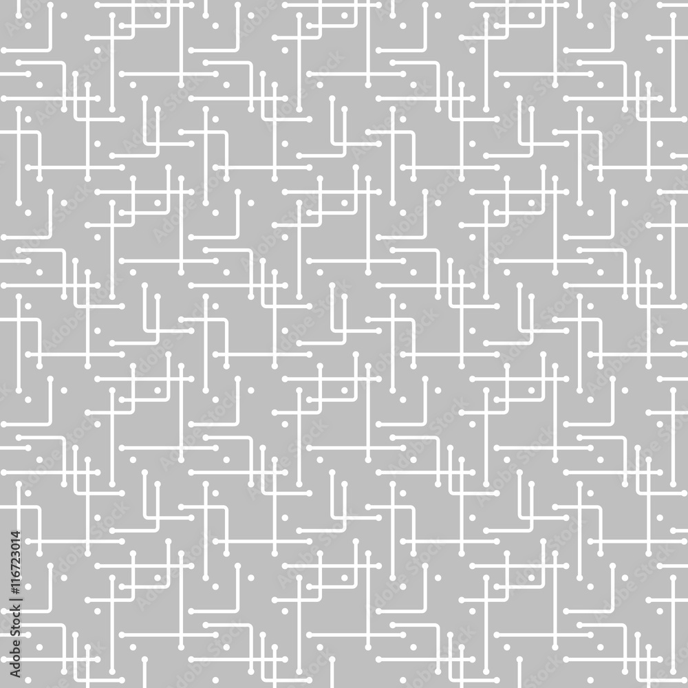 Fototapeta premium Networks, Connections - Black and White Mesh Pattern - Abstract Vector Background