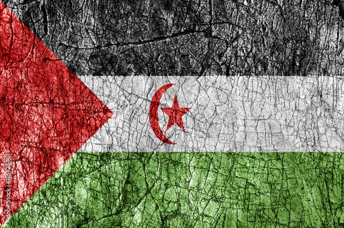 Grudge stone painted Sahrawi Arab Democratic Republic flag