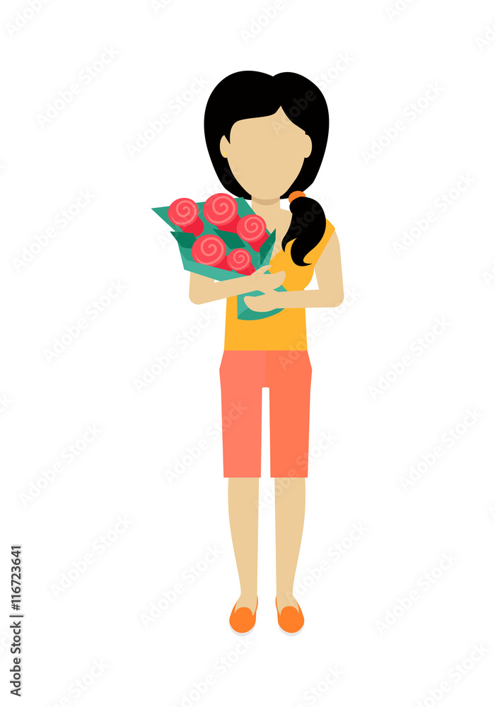 Woman Character Template Vector Illustration. Woman Character Template Vector Illustration.