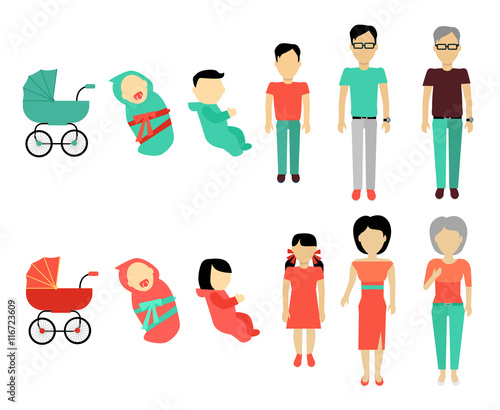 Human Growing Up Concept Illustration.