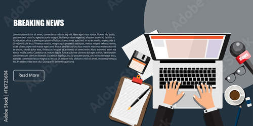 Megaphone, News and speech bubble, vector illustration