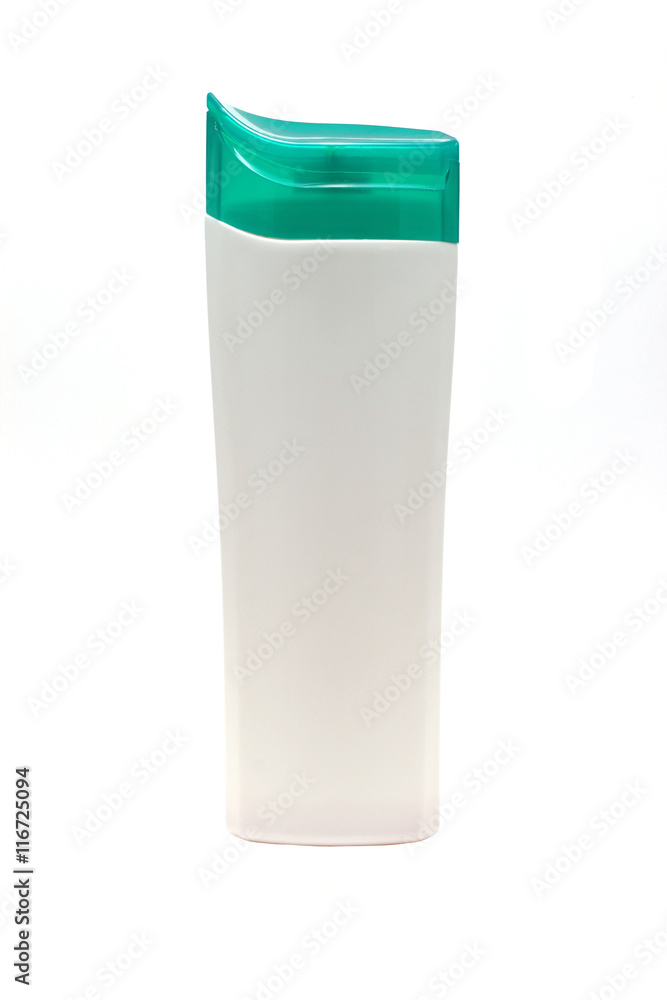 shampoo in a white bottle with green cap isolated shampoo in a white bottle with green cap isolated