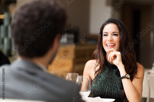 Couple having dinner in a luxury restaurant