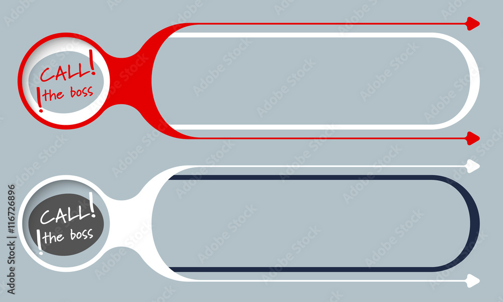 Two vector buttons for your text and the words call the boss Two vector buttons for your text and the words call the boss