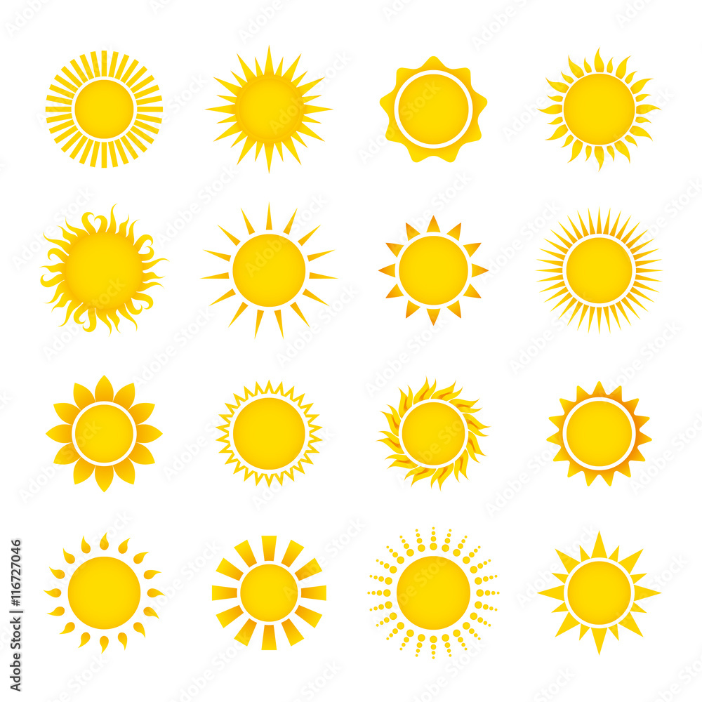 Sun Icons Collection Vector Set