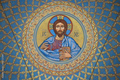 Wallpaper Mural The image of Jesus Christ on the inside of the dome in the St