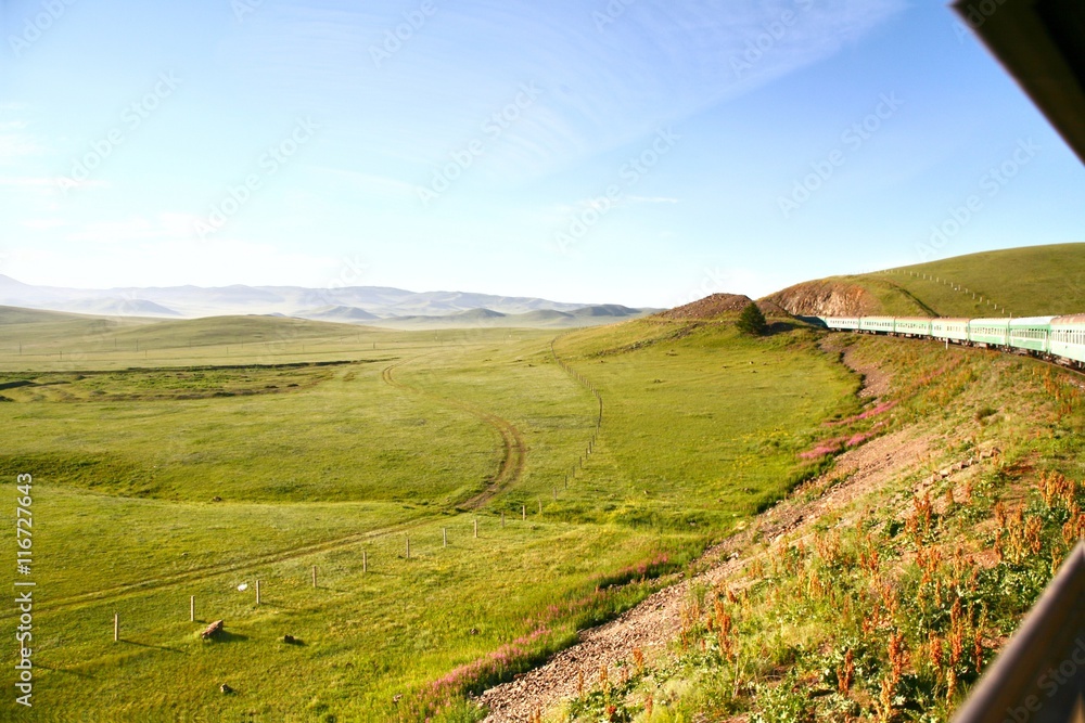 Fototapeta premium Trans-Siberian Railway from beijing china to ulaanbaatar Mongolia