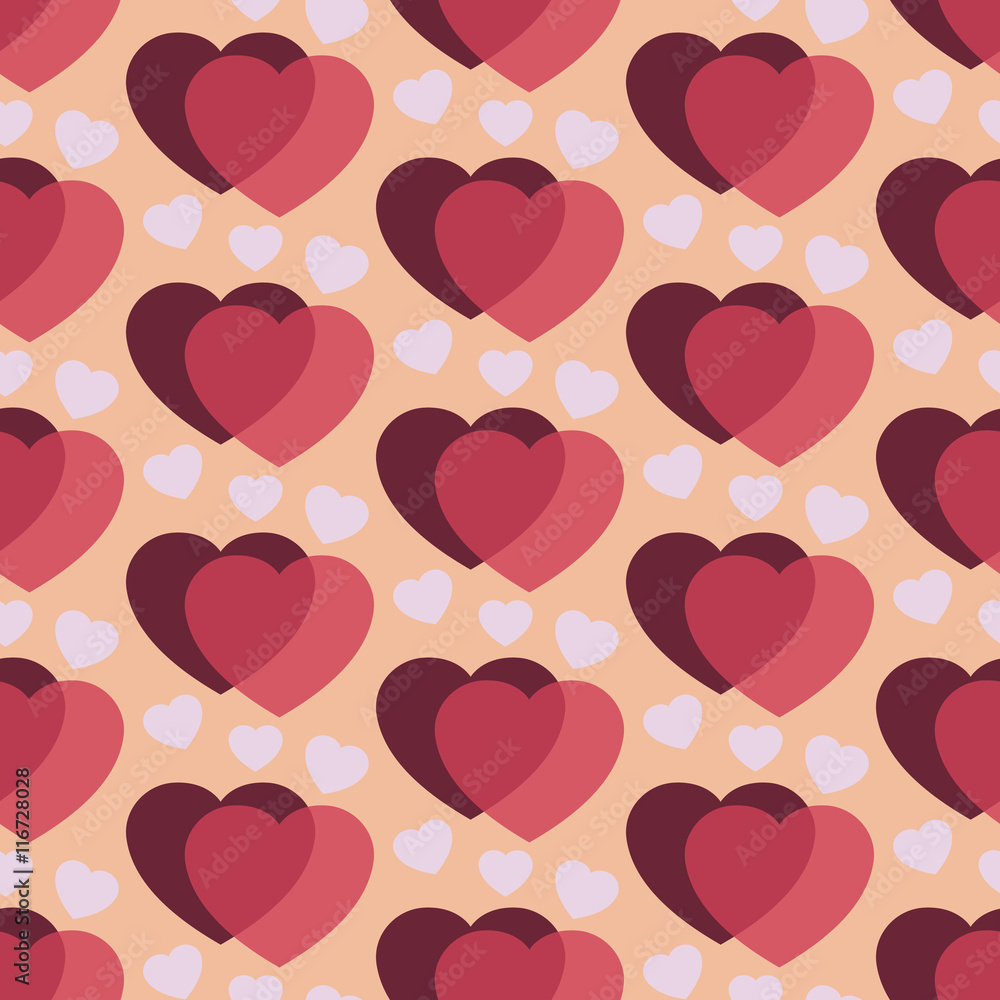 Dark cherry hearts, Seamless romantic background for St. Valentine's day