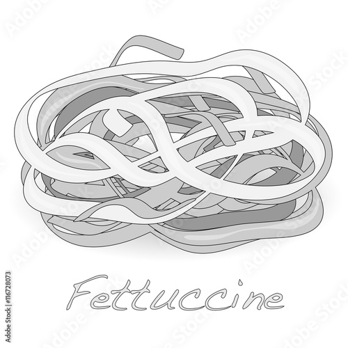 Pile of fresh raw fettuccine