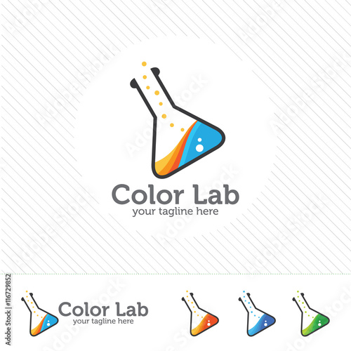 Abstract color lab logo . vector laboratory, chemical, medical test logo, icon.Colorful modern design with bulbs and bottle.