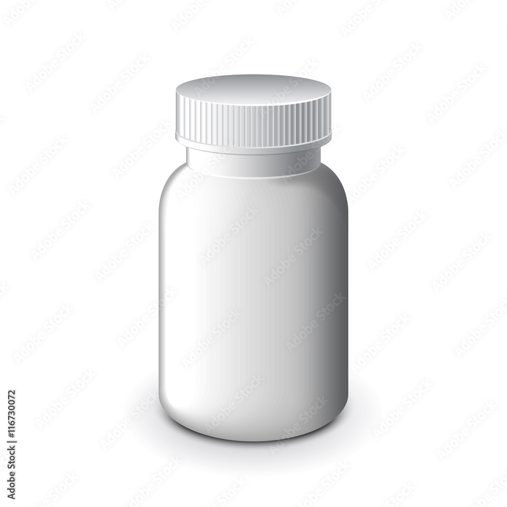 Medical white plastic bottle isolated vector Medical white plastic bottle isolated vector