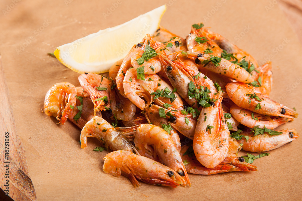 Shrimp with Herb oil and garlic Shrimp with Herb oil and garlic