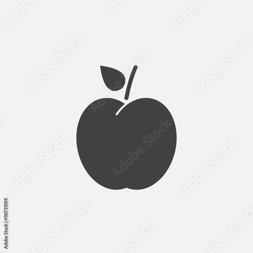 apple icon vector, solid logo illustration, pictogram isolated on white