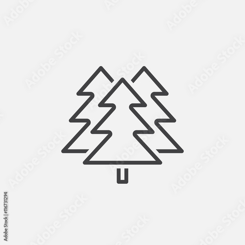 spruce line icon, pine outline vector logo illustration, tree linear pictogram isolated on white