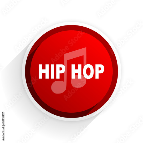 Free Download hip hop flat icon with shadow on white background, red modern design web element - GFXLoad