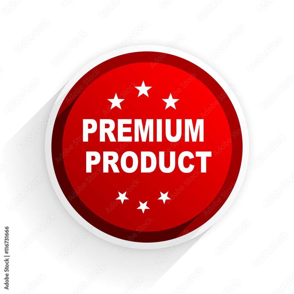 premium product flat icon with shadow on white background, red modern design web element premium product flat icon with shadow on white background, red modern design web element