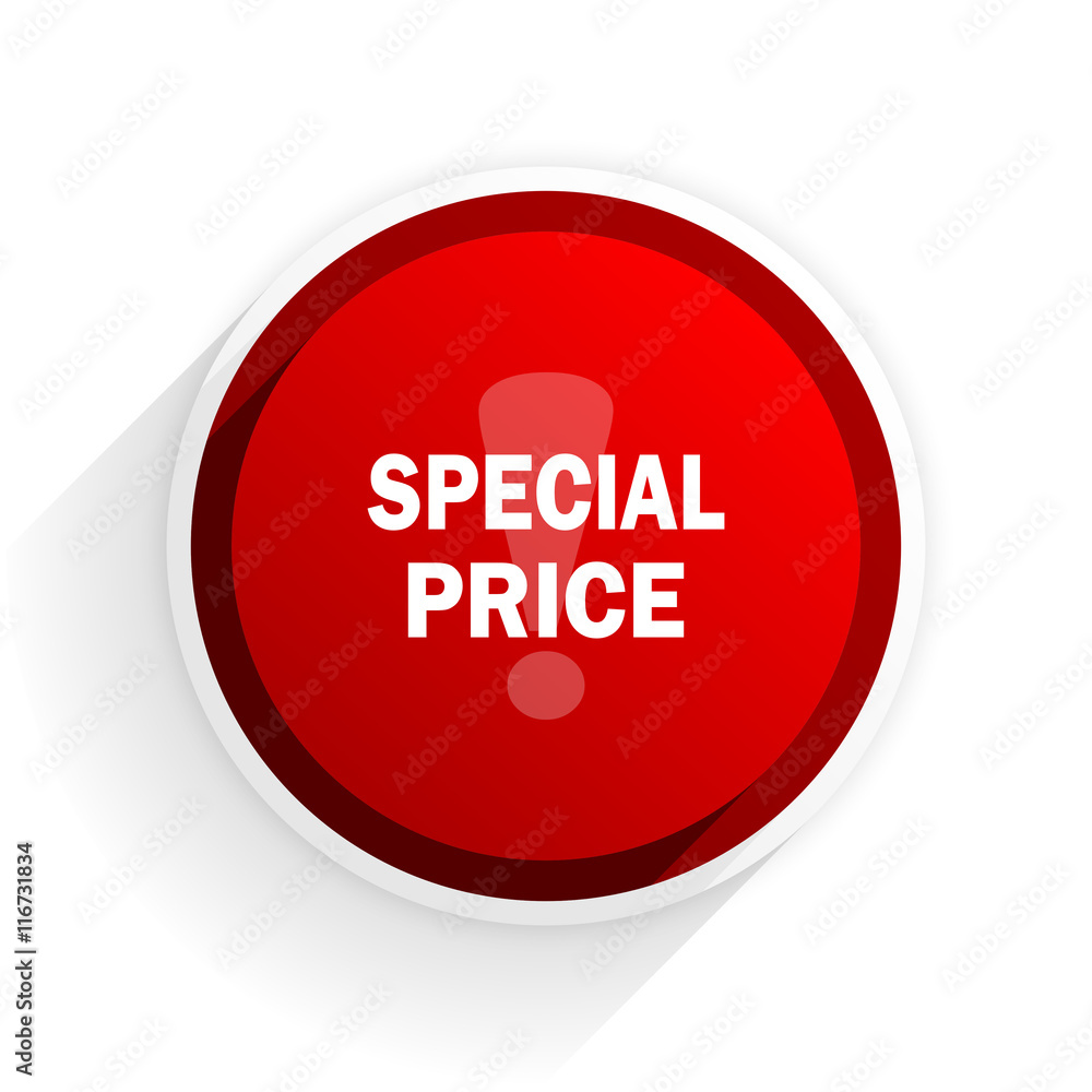 special price flat icon with shadow on white background, red modern design web element special price flat icon with shadow on white background, red modern design web element
