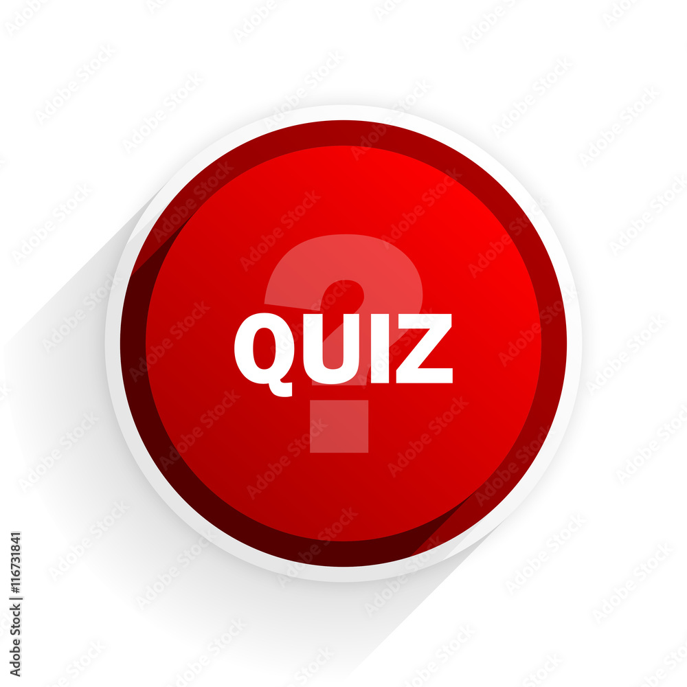 quiz flat icon with shadow on white background, red modern design web element quiz flat icon with shadow on white background, red modern design web element