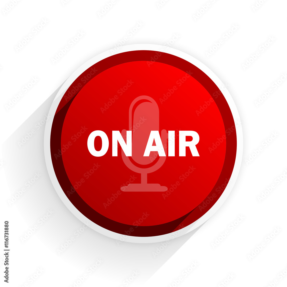 on air flat icon with shadow on white background, red modern design web element on air flat icon with shadow on white background, red modern design web element