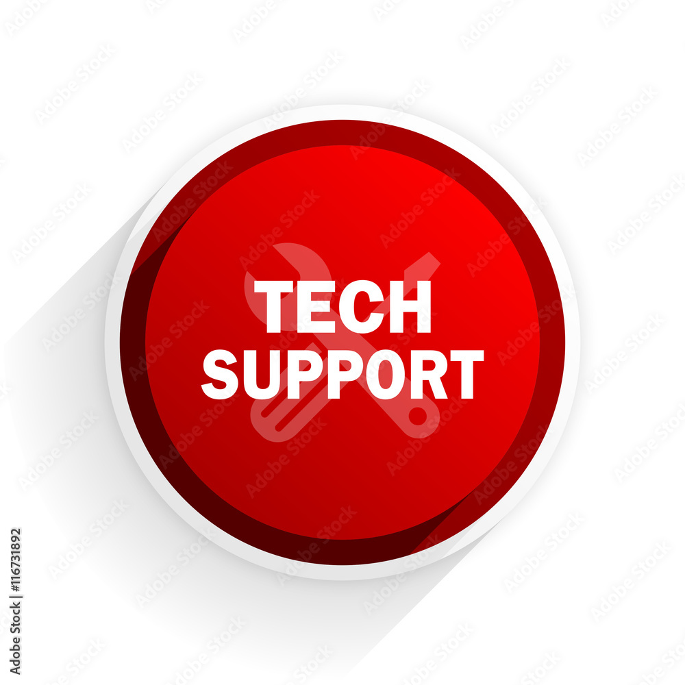 technical support flat icon with shadow on white background, red modern design web element technical support flat icon with shadow on white background, red modern design web element