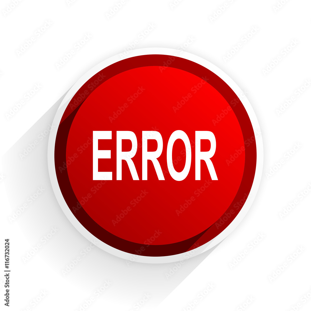 error flat icon with shadow on white background, red modern design web element error flat icon with shadow on white background, red modern design web element