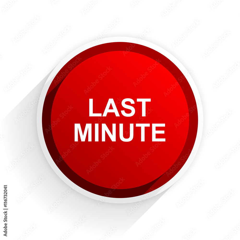 last minute flat icon with shadow on white background, red modern design web element last minute flat icon with shadow on white background, red modern design web element