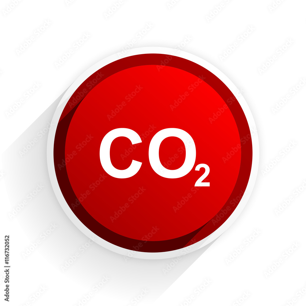 carbon dioxide flat icon with shadow on white background, red modern design web element carbon dioxide flat icon with shadow on white background, red modern design web element