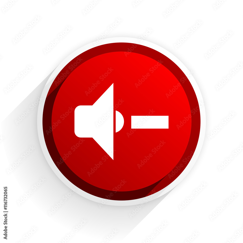 speaker volume flat icon with shadow on white background, red modern design web element speaker volume flat icon with shadow on white background, red modern design web element