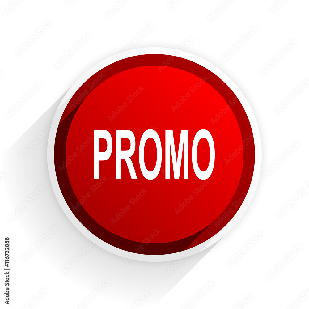 promo flat icon with shadow on white background, red modern design web element promo flat icon with shadow on white background, red modern design web element