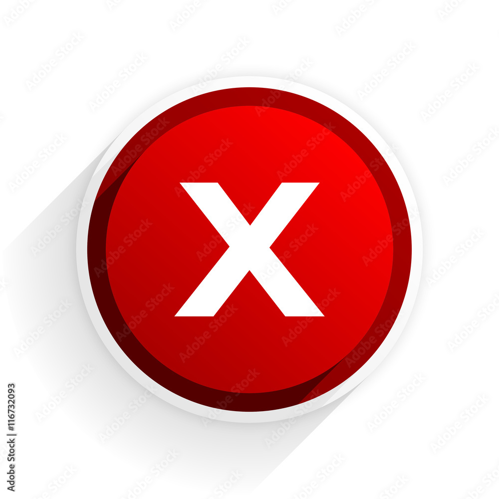 cancel flat icon with shadow on white background, red modern design web element cancel flat icon with shadow on white background, red modern design web element