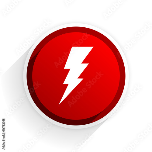 Free Download bolt flat icon with shadow on white background, red modern design web element - GFXLoad