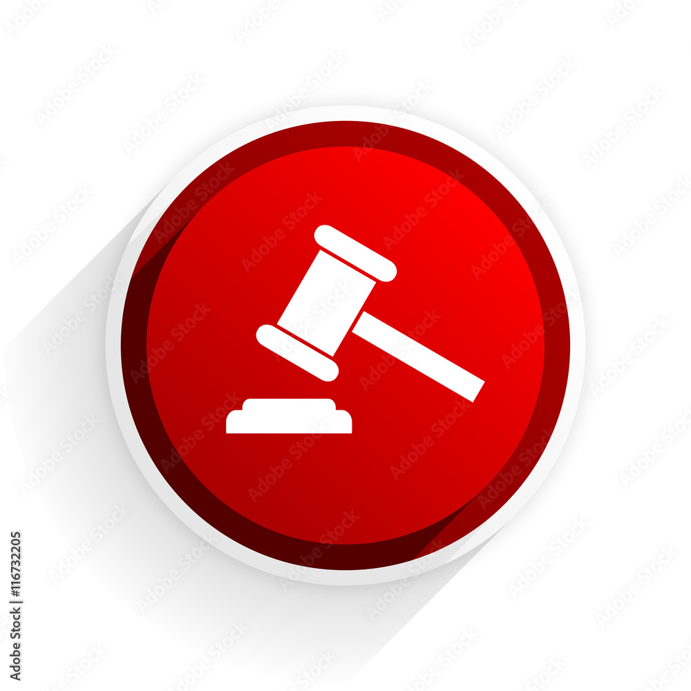 auction flat icon with shadow on white background, red modern design web element auction flat icon with shadow on white background, red modern design web element