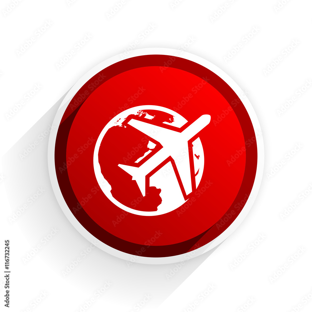 travel flat icon with shadow on white background, red modern design web element travel flat icon with shadow on white background, red modern design web element