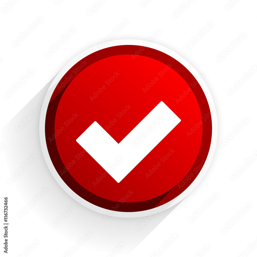 accept flat icon with shadow on white background, red modern design web element accept flat icon with shadow on white background, red modern design web element