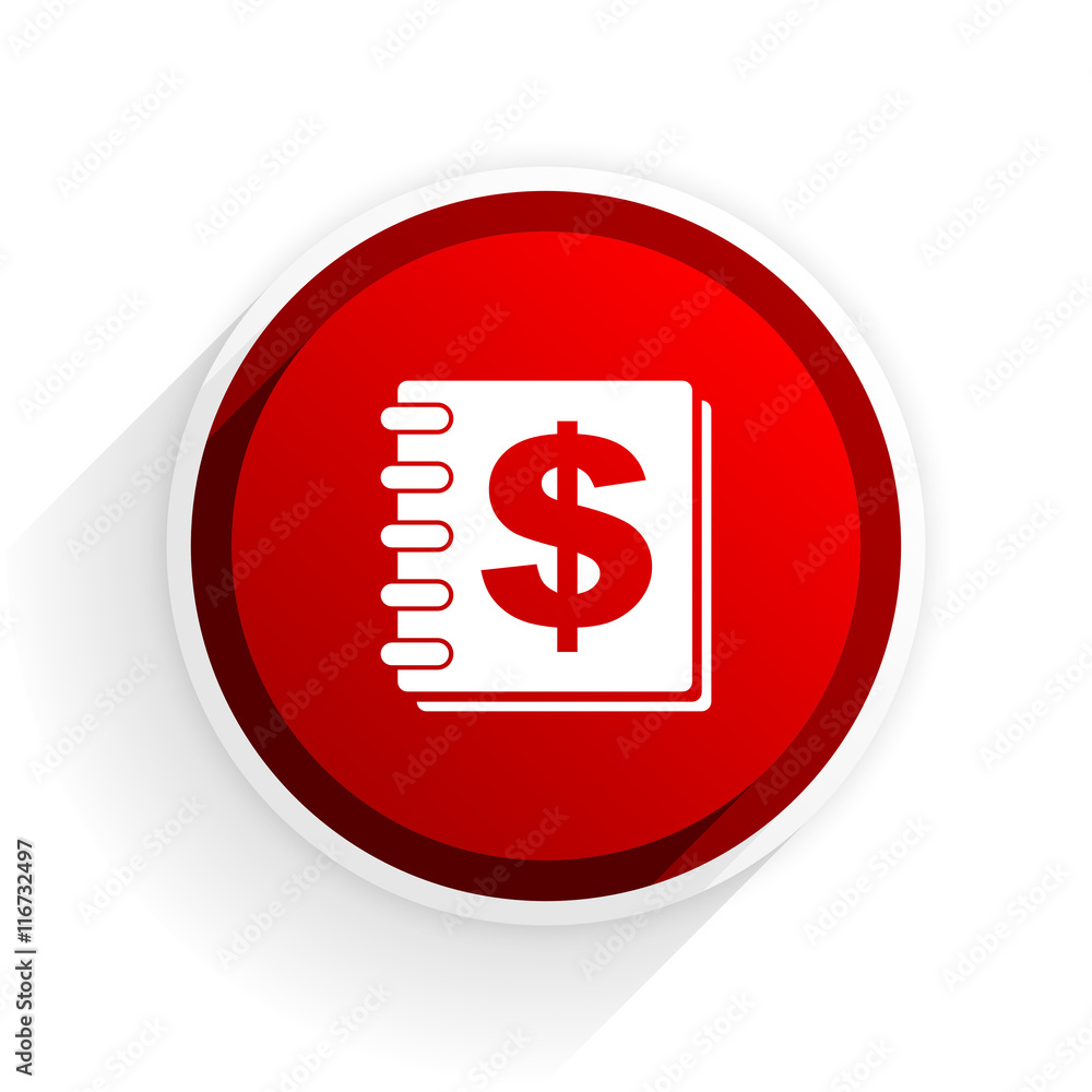 money flat icon with shadow on white background, red modern design web element money flat icon with shadow on white background, red modern design web element