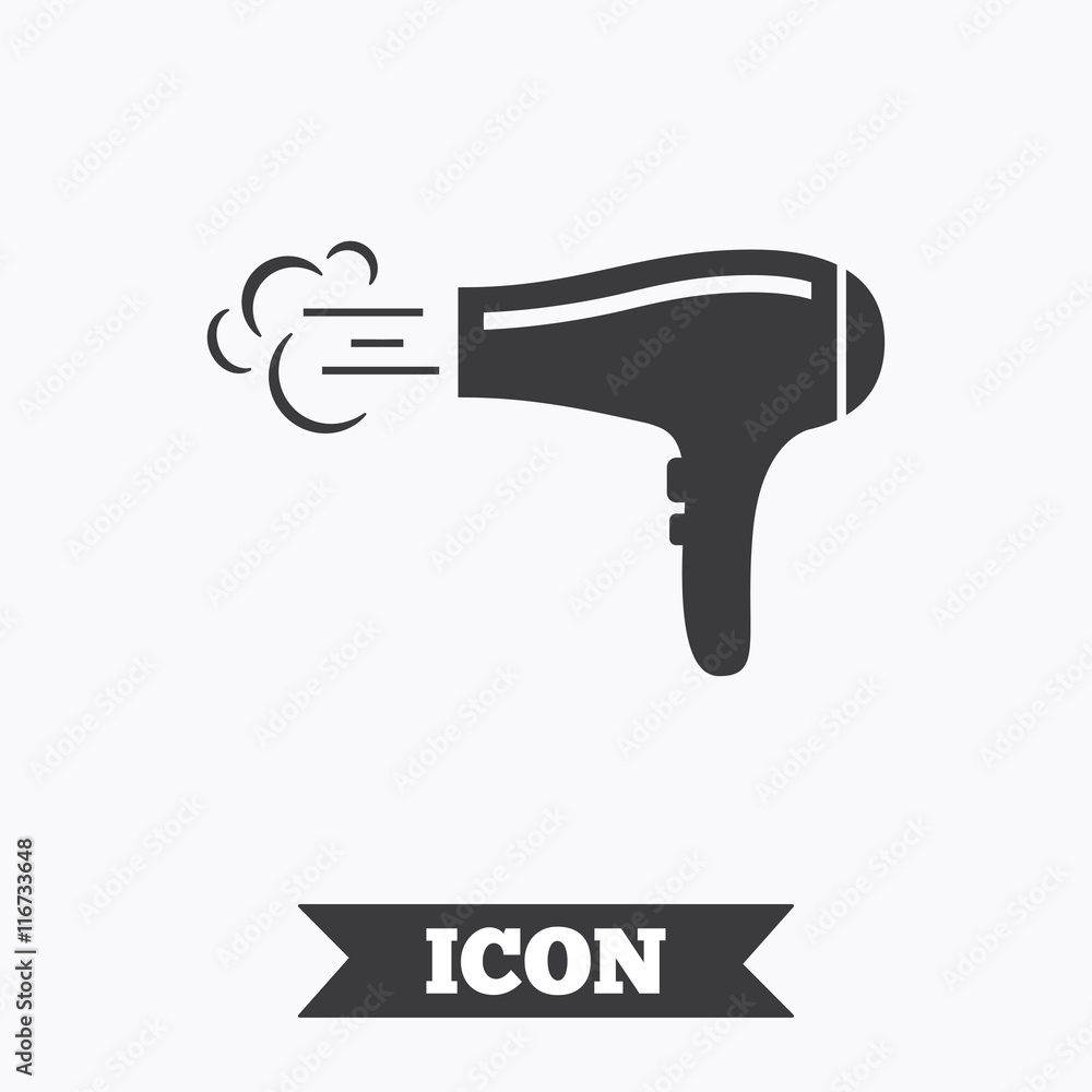 Hairdryer sign icon. Hair drying symbol.