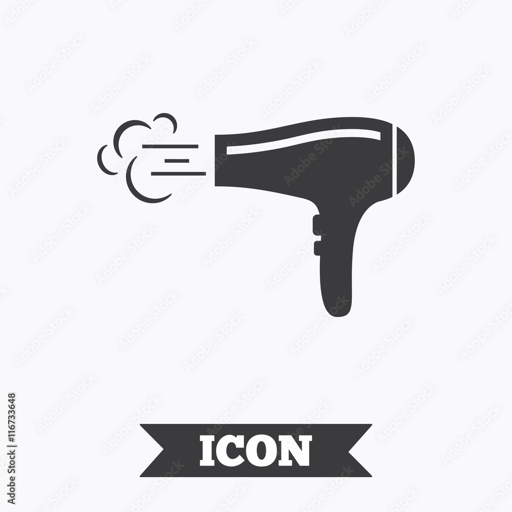 Hairdryer sign icon. Hair drying symbol. Hairdryer sign icon. Hair drying symbol.
