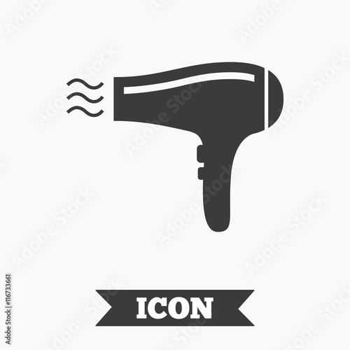 Hairdryer sign icon. Hair drying symbol.