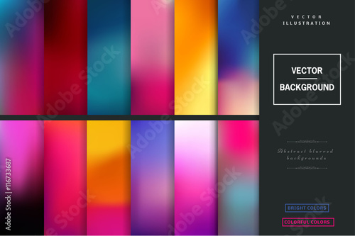 Wallpaper Mural Abstract colorful blurred vector backgrounds. Elements for your website or presentation. Set with many beautiful colors gold, blue, red, yellow, pink, green, violet and many other colors and tones. Torontodigital.ca