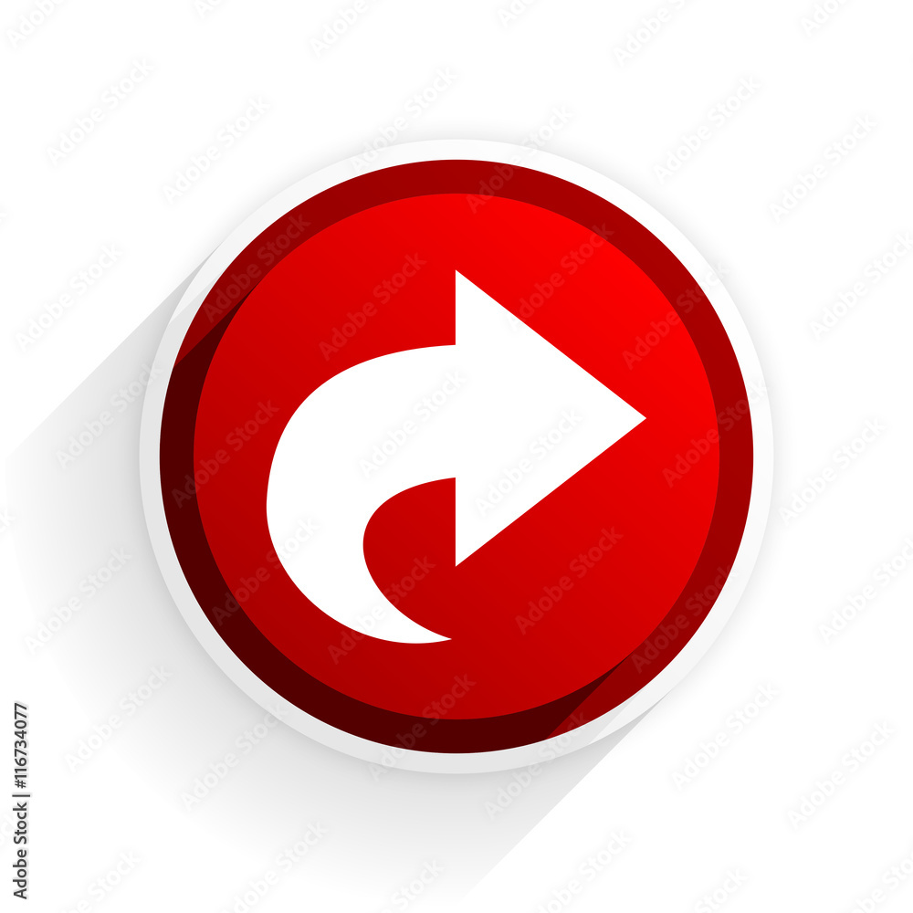 next flat icon with shadow on white background, red modern design web element next flat icon with shadow on white background, red modern design web element