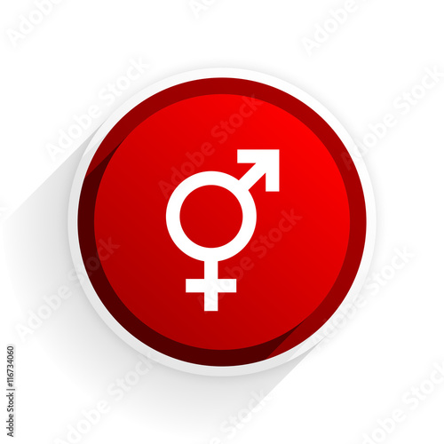 sex flat icon with shadow on white background, red modern design web element