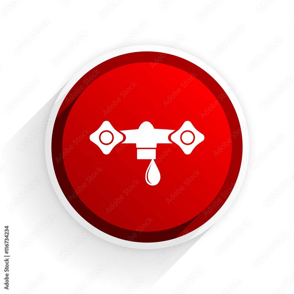 water flat icon with shadow on white background, red modern design web element water flat icon with shadow on white background, red modern design web element