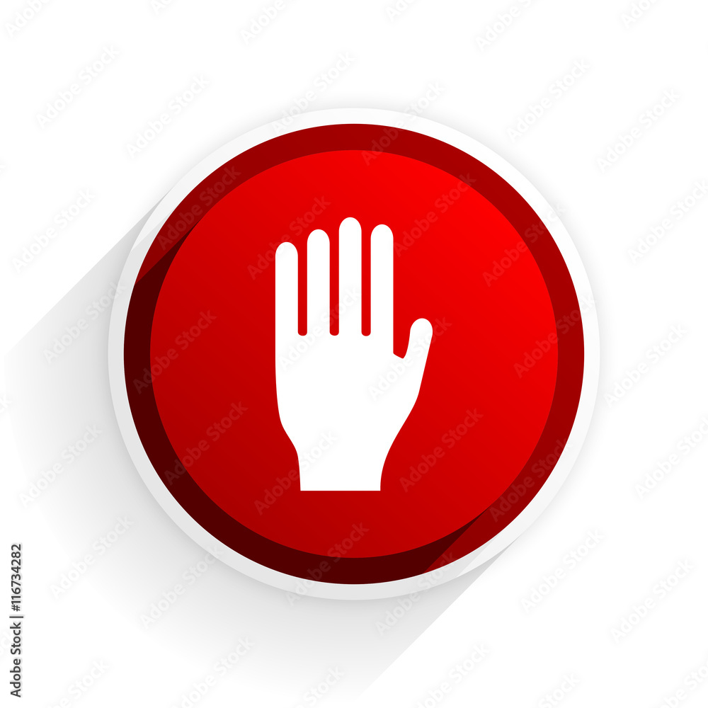 stop flat icon with shadow on white background, red modern design web element stop flat icon with shadow on white background, red modern design web element