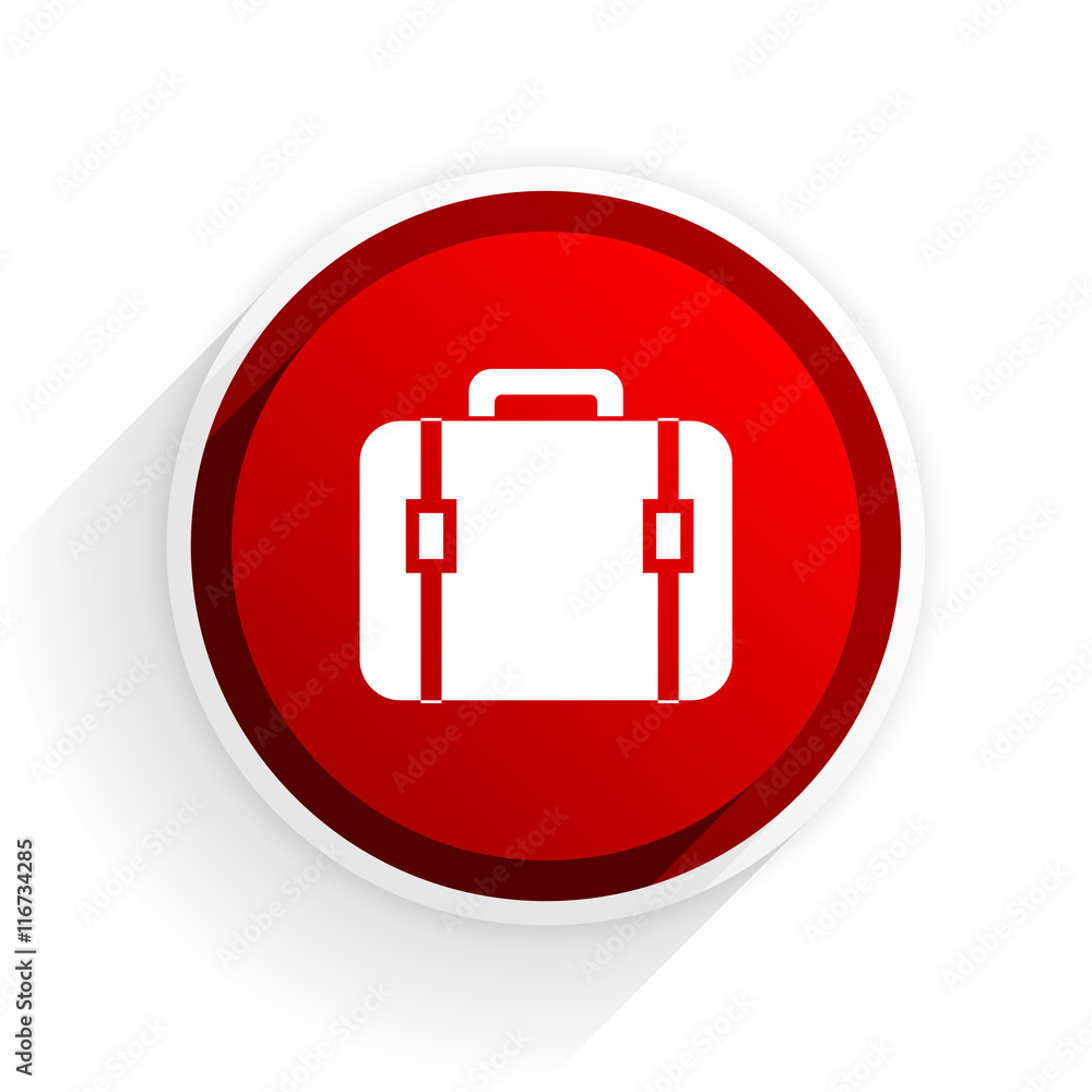 bag flat icon with shadow on white background, red modern design web element bag flat icon with shadow on white background, red modern design web element