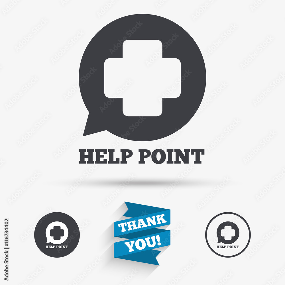 Help point sign icon. Medical cross symbol. Help point sign icon. Medical cross symbol.