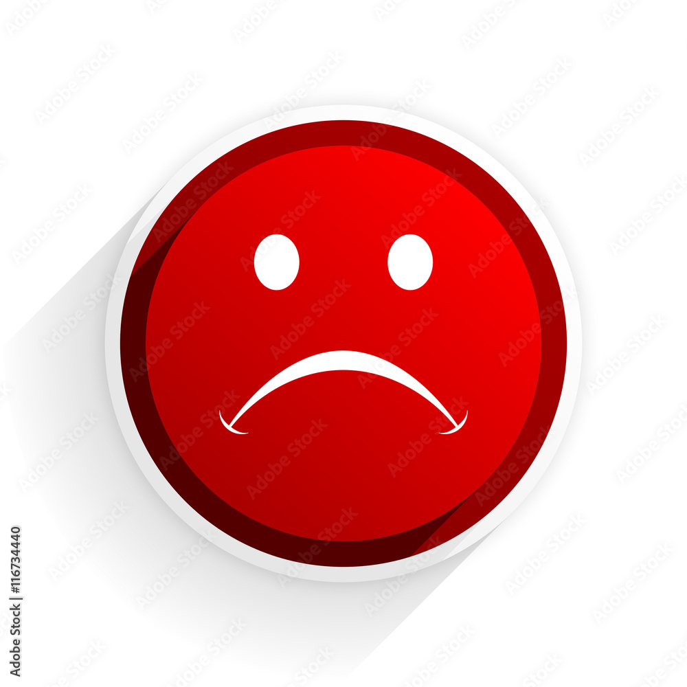 cry flat icon with shadow on white background, red modern design web element cry flat icon with shadow on white background, red modern design web element