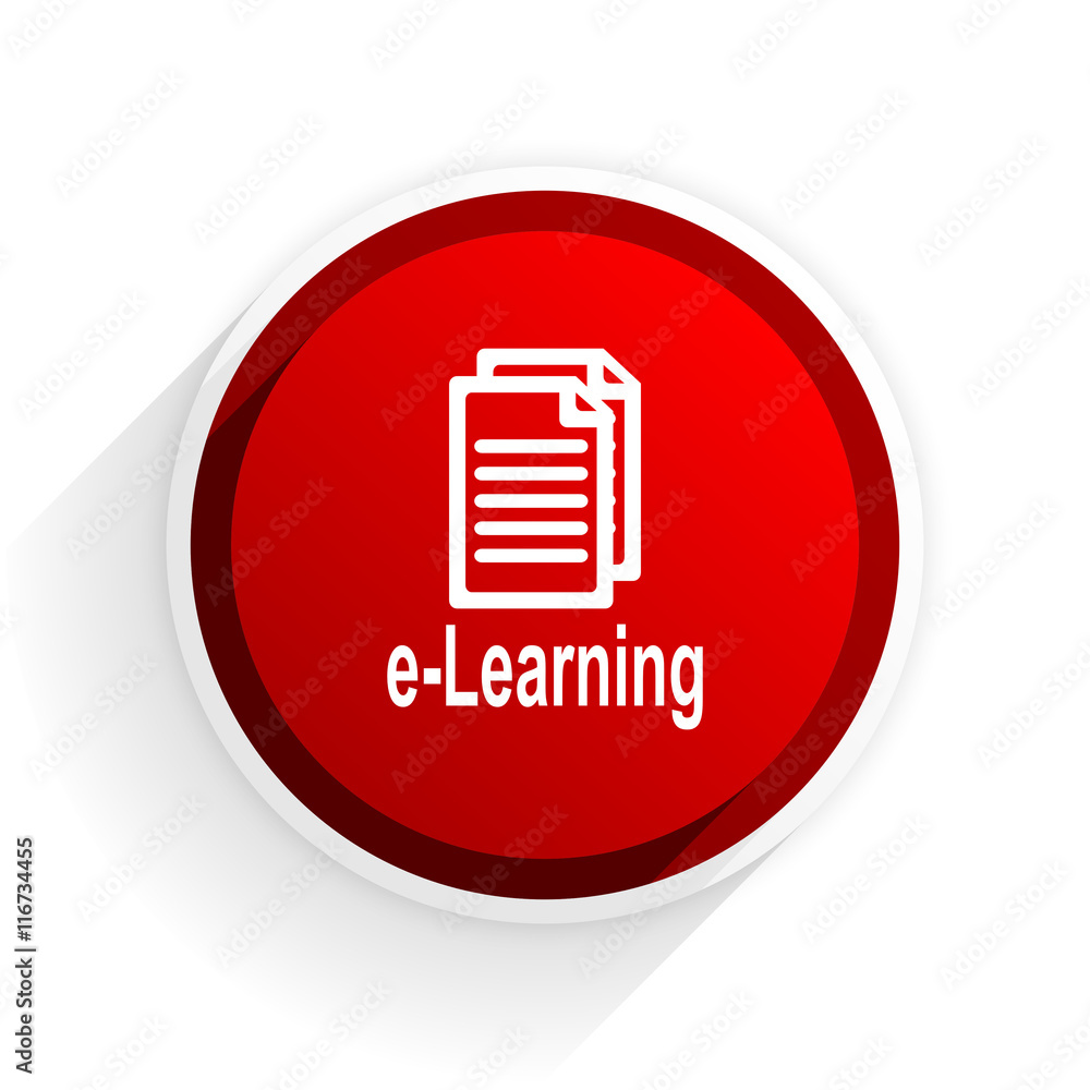 learning flat icon with shadow on white background, red modern design web element learning flat icon with shadow on white background, red modern design web element